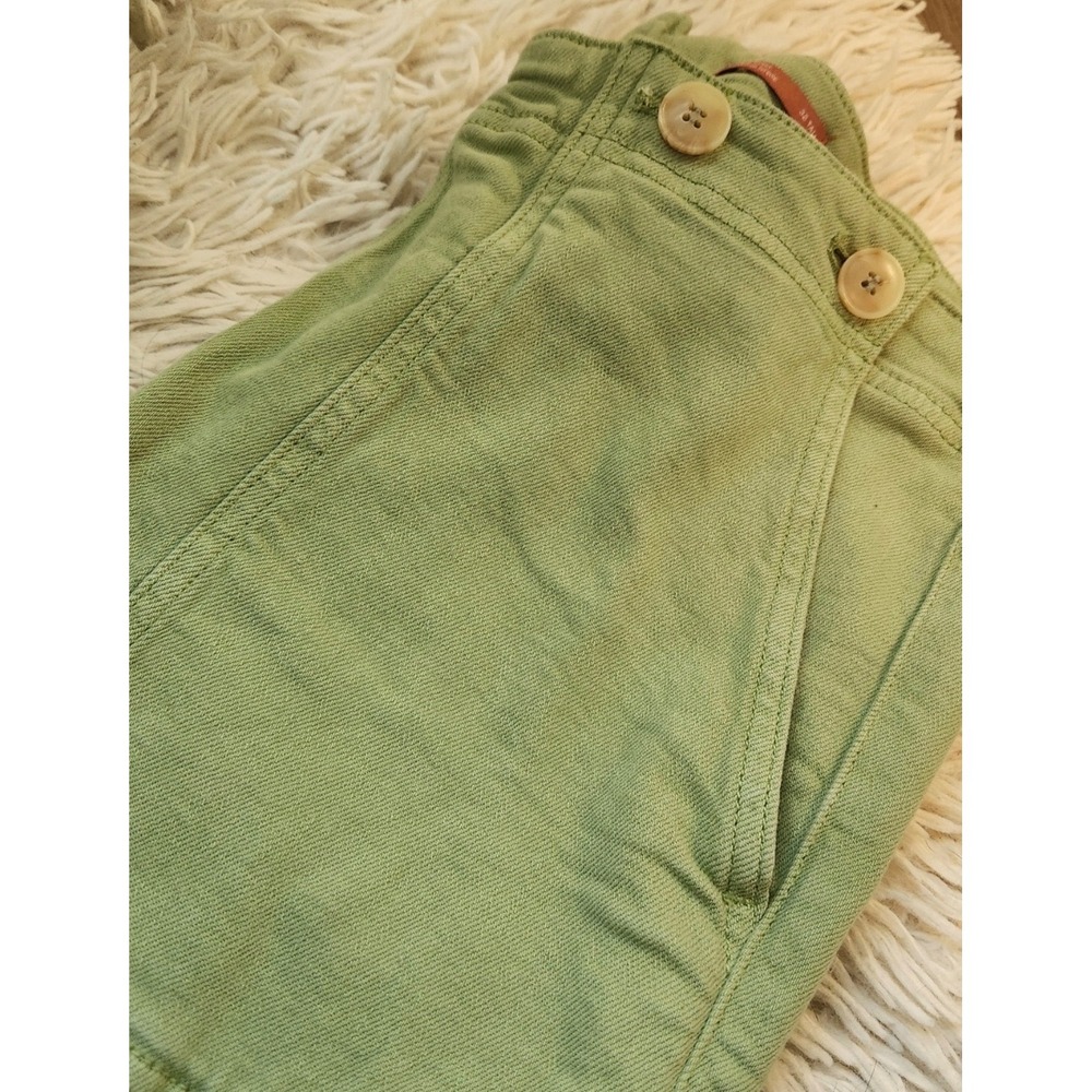 E4 Anthropologie Pilcro Sage Green Wide Leg Button Front Cinch Back Pants Sz 28 - Picture 6 of 6